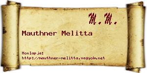 Mauthner Melitta névjegykártya